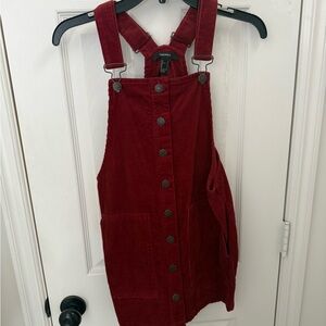 Forever 21 Red Corduroy overall skirt jumper adult small